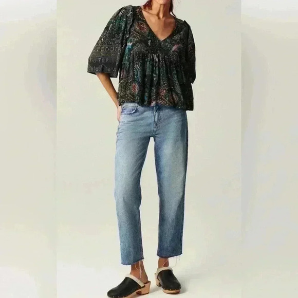 NWT ba&sh Multicolor Paisley Blouse - Picture 2 of 16